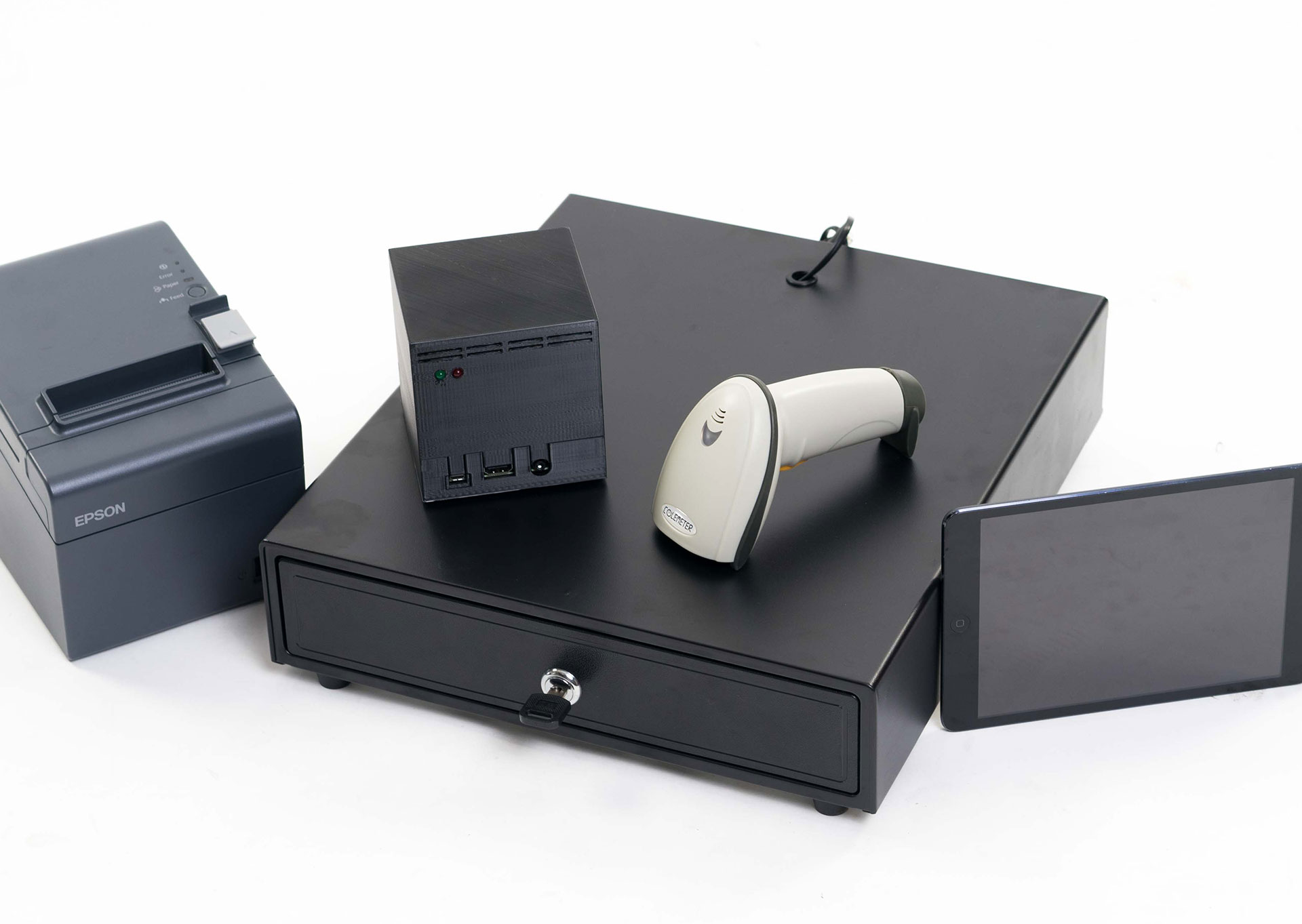 PK-WS Kassenarbeitsplatz mit Drucker, Kassenlade, Scanner und Touchbedienung